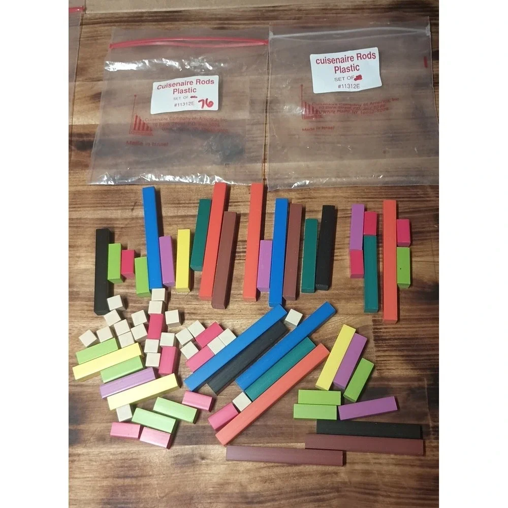 CUISENAIRE Multi Link Plastic Rods Cubes Squares Circle Teaching COUNTER 190 Lot